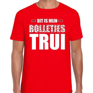 Dit is mijn bolletjes trui / bergtrui fun tekst t-shirt rood voor heren - wielerwedstrijd foute fun tekst shirt / outfit - wieler tour / rood XXL