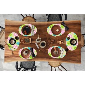 Placemats ovaal - Onderleggers - Ovale placemats - Paasei - Patronen - Pasen - 6 stuks