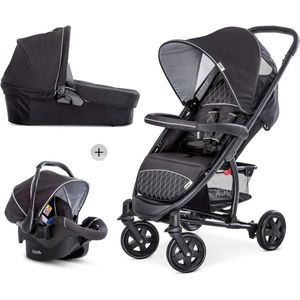 3-In-1 Combi Kinderwagen Tot 18 Kg + Babyschaal Groep 0 Malibu 4 Trio-H-14607 Zwart/Zilver - Geschikt Voor Pasgeboren Baby's Kinderwagen