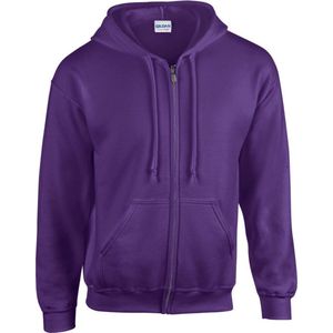 Gildan Zware Blend Unisex Adult Full Zip Hooded Sweatshirt Top (Paars)