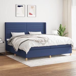 vidaXL Boxspring Blauw 200x200 cm met Matras Boxspringbed - Boxspring - Bed Frame - Tweepersoonsbed - Slaapkamer Meubels - Blauwdruk - Modern Bed - Hoogwaardig Matras - Pocketed Spring Mattress