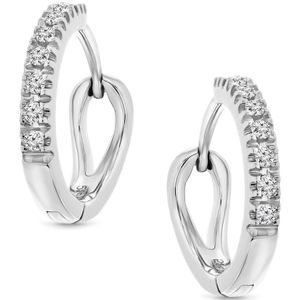 Miore - Witgoud Diamanten Oorbellen Oorringen Dames 14K Goud Sieraden