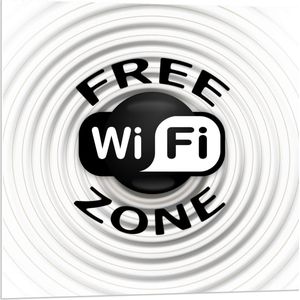 Forex - ''Free Wifi Zone'' Bord - 80x80cm Foto op Forex