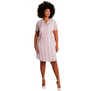 Glimmend gestreept kort recht jurkje