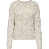 Only - Onlwinter Ls Sequins O-neck - Gebreide Pullover - Beige