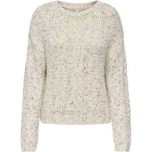 Only - Onlwinter Ls Sequins O-neck - Gebreide Pullover - Beige