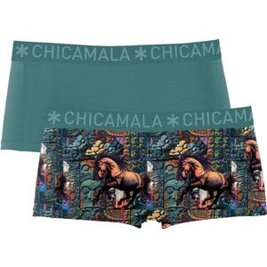 Muchachomalo Girls 2-pack boxer shorts print + solid