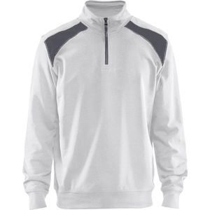 Blaklader Sweatshirt bi-colour met halve rits 3353-1158 - Wit/Grijs - S