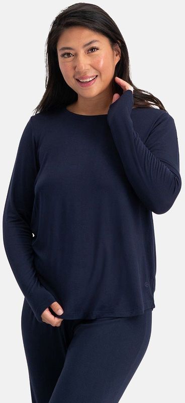 Bamboo Basics - Pyjama Set - Navy - Lange Mouw - Pyjamaset Dames Volwassenen