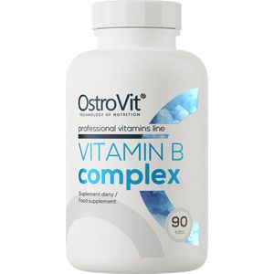 Vitaminen - Vitamin B Complex - 90 Tablets - OstroVit - + BeBulk Nutrition Pillendoos