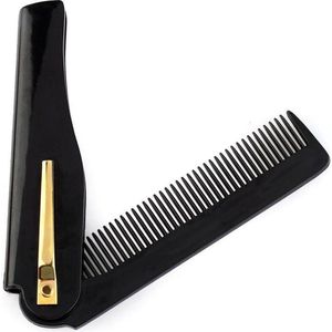 CHPN - Baardkam - Baardshaper - Baard kam - Inklapbaar - Gezichtskam - Baar bijwerken - Baard scheren - Zwart - Baard shapen