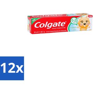 Colgate - Aardbeismaak - Kindertandpasta - Voor 0 tot 2 jaar oud - 50ml - Voordeelverpakking - 12 stuks