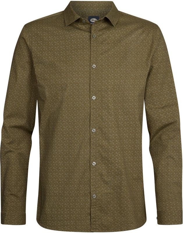 Petrol Industries - Overhemd 'AOP' - Blauw - Lange Mouw