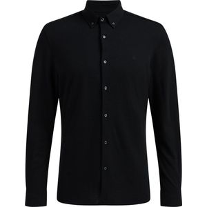 WE Fashion Heren slim fit overhemd van piqué jersey