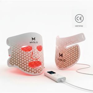 Mvolo - LED Gezichtsmasker - Collageen Lamp - Rood Licht Therapie - Inclusief Halsmasker