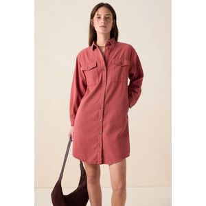 Sissy-Boy - Midi Jurk - Donkerrood - Met Ceintuur