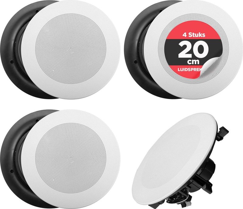 Pyle - Plafondluidsprekers - Set van 4 - 2-Weg Luidsprekersysteem - 250 Watt