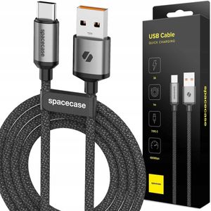 Spacecase Usb-C Naar Usb Type C Kabel 1M 3A Voor Tablettelefoon