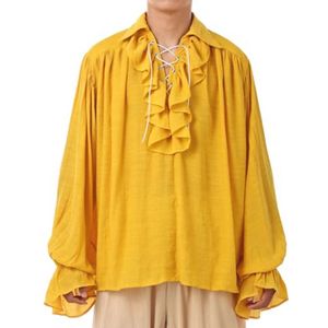 Middeleeuws Piratenhemd voor Mannen - Elegant Gothic Steampunk Shirt met Lange Mouwen