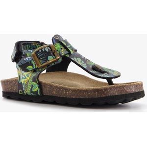 Groot leren kinder sandalen met teenbandje print - Groen - Maat 30