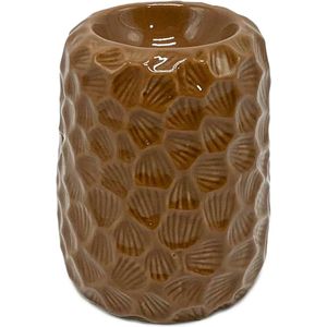 HomeBound by KY | Aardewerk brander Honeycomb walnut | 9,5x9,5x11,8cm | brander aardewerk walnut honeycomb