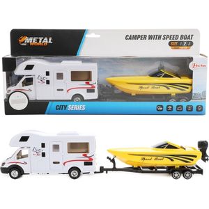 Toi Toys Camper +speedboot+aanhanger
