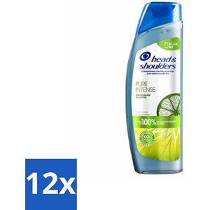 12 x Head & Shoulders - Anti-Roos Shampoo - Pure Intense - Oil Control - 250 ml - Anti-Roos Shampoo - Vette Hoofdhuid - Rozenolie - Haarverzorging - Schoon Haar