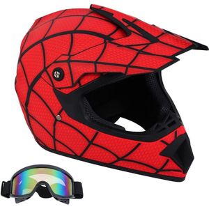 Motorcross Helm - Mat Spiderman - Crosshelm - Lichtgewicht - Inclusief Motorbril