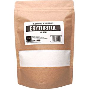 De Biologische Kruidenier Erythritol - 300 gr - Biologisch - Natuurlijke zoetstof - Suikervervanger - navulling - hersluitbare zak