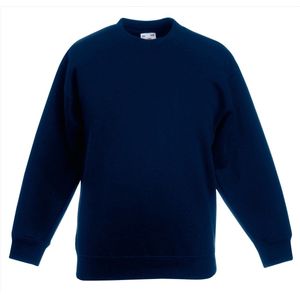 Fruit of the Loom - Kinder Classic Set-In Sweater - Donkerblauw - 110-116