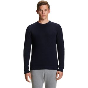 FALKE Basic Crew Neck Cotton Structure elegante klassieker katoen trui heren grijs - maat M