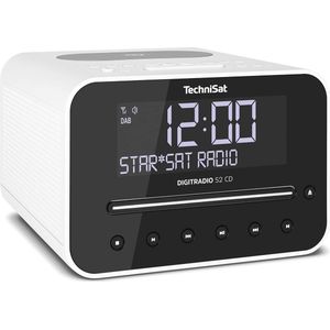 DAB Wekkerradio met CD-speler en Draadloos Opladen - Stereo Radio Alarmklok met Bluetooth en Dimbaar Display