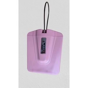 Strandkluis roze met cijferslot - Kluis om overal mee naar toe te nemen - draagbare kluis 20x17x12 cm inhoud 2 liter - ABS - Ideaal voor vakantie om kostbaarheden( GSM portemonnee sleutels) tijdelijk op te bergen aan strandstoel of ligbed etc.