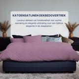 Ten Cate Hotellinnen Dekbedovertrek - Katoen Satijnen Tweepersoons Dekbedovertrekset - 200x200/220 - Paars - inclusief twee bijpassende kussenslopen 60x70 cm