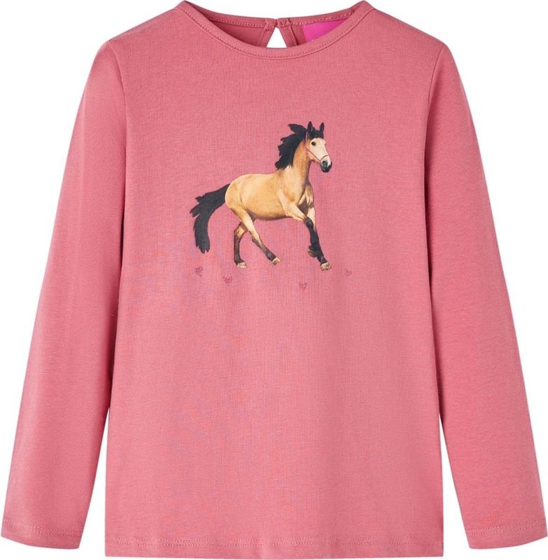 vidaXL - Kindershirt - Oudroze - Katoen - Lange Mouwen