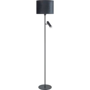 Moderne Trend vloerlamp met spot | 2 lichts | zwart | metaal | GU10 | 157 cm hoog | zwenk- en kantelbaar | hal / slaapkamer | modern design | Vloerlamp met kap