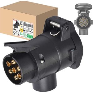 Adapter voor aanhangwagen 7-polig naar 13-polig - 12V systemen voor fietsendragers en paardenaanhangwagens