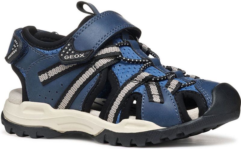 Geox - Borealis - Sandalen - Blauw - Mesh - Gewaxt Leer