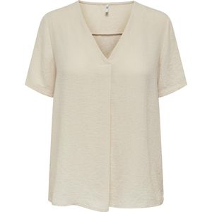 Jacqueline de Yong T-shirt Jdydivya Life S/s V-neck Top Wvn Di 15291432 Sandshell Dames Maat - XS
