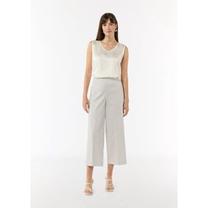 COMMA - Pantalon - Beige - Wide Leg - High Waist