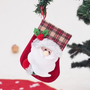 mini-kerstkousen van rood fluweel met witte - superzachte pluchen boord - geborduurde kerstkousen - klassieke gepersonaliseerde kerstkousdecoraties voor de familievakantie - 1 stuk(rood)