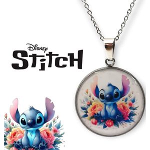 Lilo en Stitch Ketting - Disney - Ketting met Hanger - 25mm - Rvs - Uniek - Cadeautje - Sieradendoosje