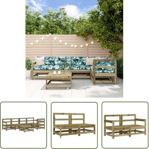 The Living Store Loungeset Houten Modulaire Tuinbank - 62 x 62 x 70.5 cm - GeÃ¯mpregneerd Grenenhout Loungeset - Tuinbank - Hout - Grenenhout - Modulair - Buitenmeubel - Lounge Set - Tuinmeubilaar