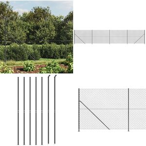 vidaXL Gaashek met flens 1,8x10 m antracietkleurig - Gaashek - Gaashekken - Hek - Hekwerk