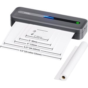ONEIRO PRO O40F Draagbare Bluetooth printer Grijs - A4 - Thermal printer - all in one - draagbaar - compact - kantoor - school - printen - draadloos - bluetooth