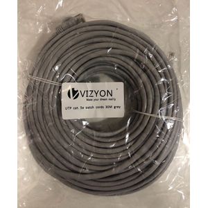 VIZYON 30m RG45 Cat 5e UTP kabel  internet kabel grijs