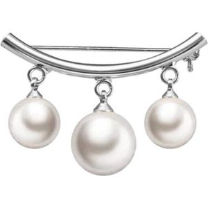 Fako Bijoux® - Vestsluiting - Vestspeld - Parels - Zilverkleurig