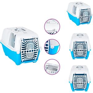 vidaXL Reismand voor katten - honden en konijnen - 55 x 36 x 36 cm - Duurzaam PP - Ventilatieopeningen - Veilige sloten - Draagbaar met handvat - Draagtas