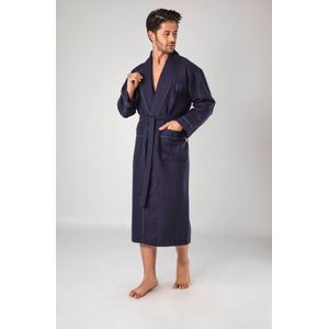 Waffle Heren Badjas/ Ochtendjas / Navy Blauw / XXL