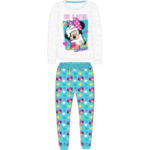 Disney Minnie Mouse Pyjama-set Katoen Grijs/Turquoise Maat 128